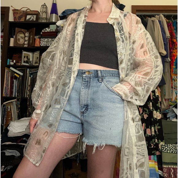 90s Express Sheer Button-Up - Picture 12 of 16